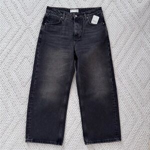 NWT We The Free Black Cropped Relaxed Jeans